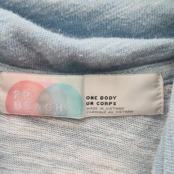 Free People Beach Oversized Boho Cowl Neck Pullover Cotton Ecocore Medium Large - Picture 2 of 5